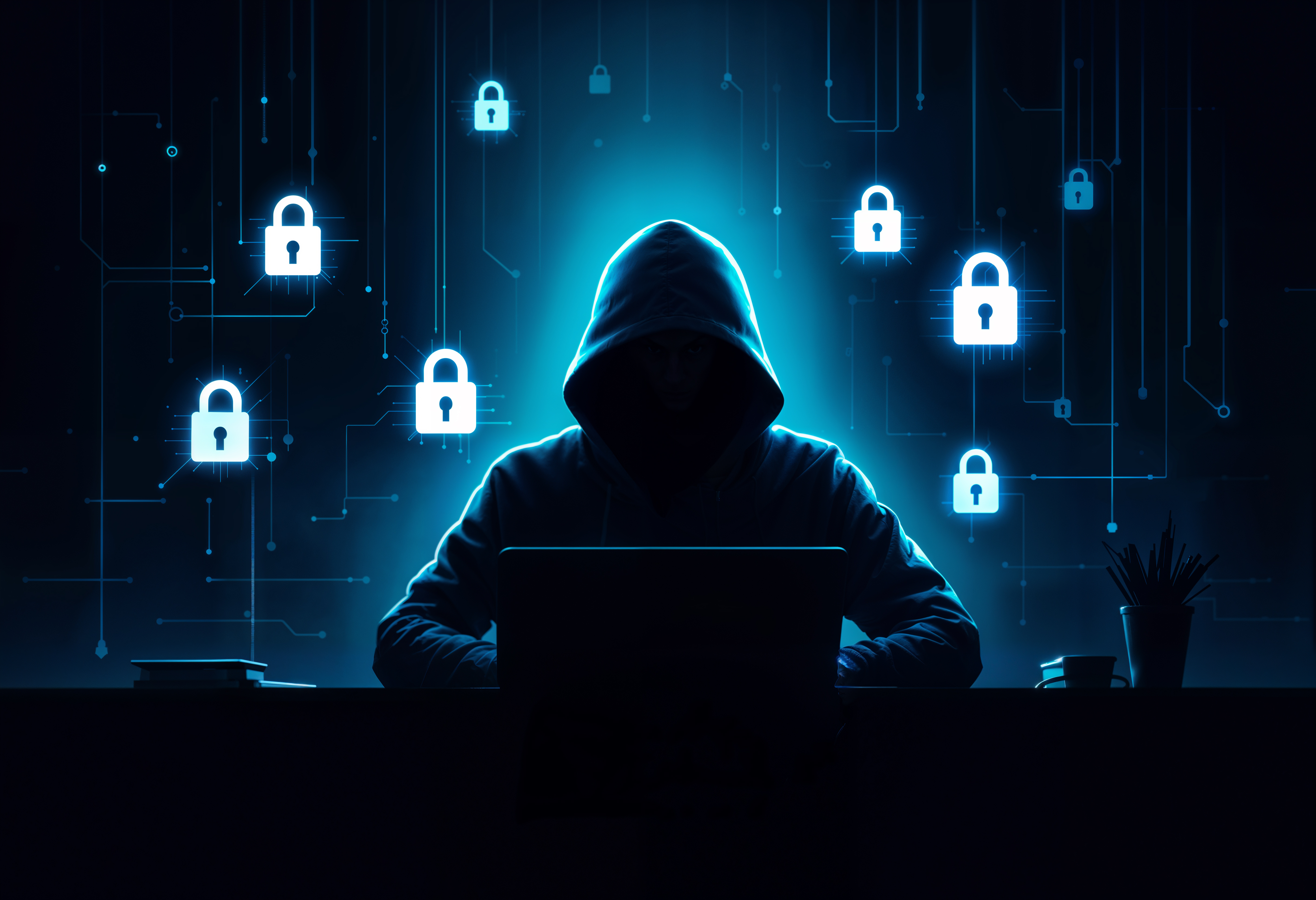 Student learning Cyber Security